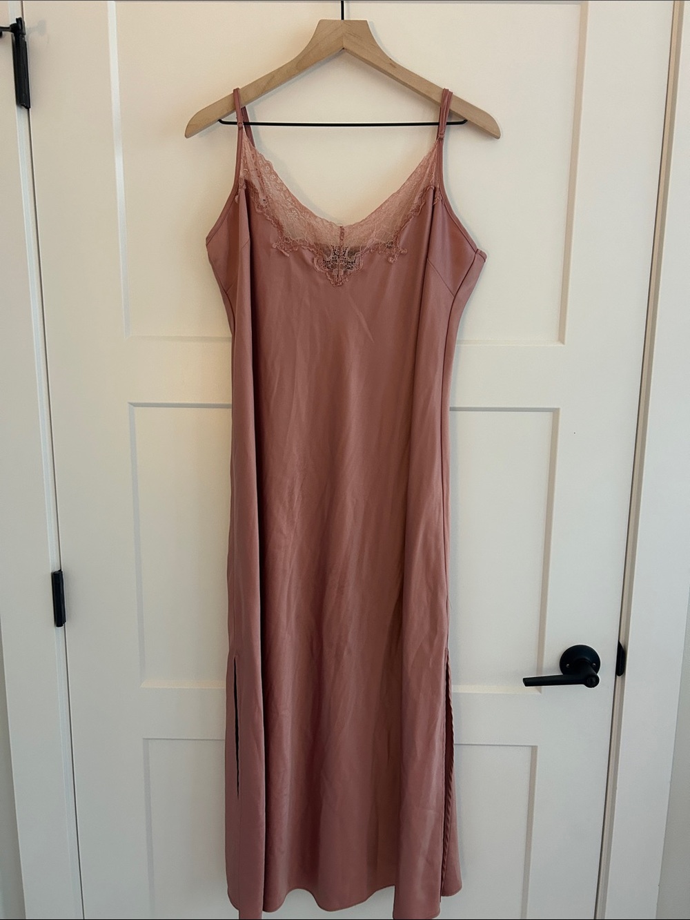 INC Vintage-Inspired Lace Satin Slip Maxi Dress XXL Dusty Rose